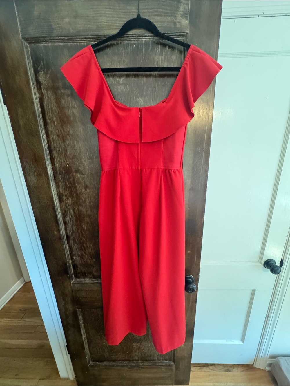 H&M Red Off-the-Shoulder Ruffle Red Dress - Picture 2 of 3